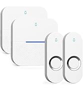 AIDA Lighted Wireless Doorbell, Home Waterproof Doorbell 1,000ft Range, 5 Volume Levels with 58 D...
