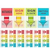 Sign Here Tabs 560 Pcs Sign Here Stickers for Documents Notebooks Home Office School Supplies(4 C...