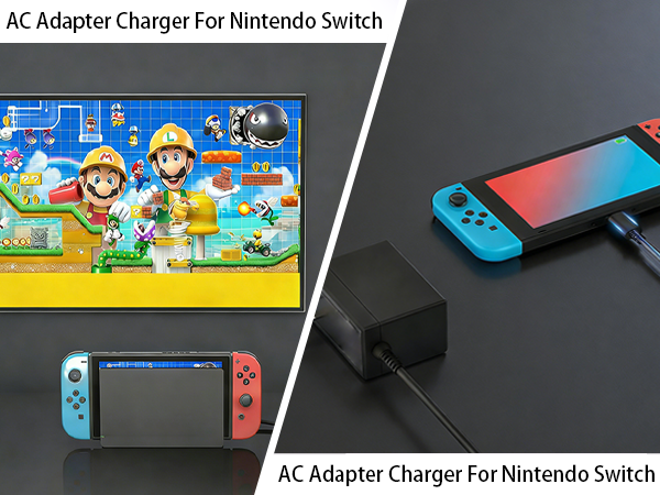 Black Fast Charger Compatible with Nintendo Switch