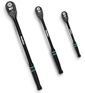 DURATECH 3-Piece Extra Long Drive Ratchet Handle, 90-Tooth Ratchet Wrench | 1/4", 3/8", 1/2" Sock...
