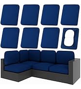 hyha 8Pcs Patio Cushion Covers, Stretch Outdoor Couch Cushion Covers Replacement, Washable Outdoo...