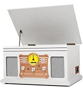 10 in 1 Vintage Bluetooth Record Player Turntable with Built-in Speakers, Vinyl Turntable CD Cass...