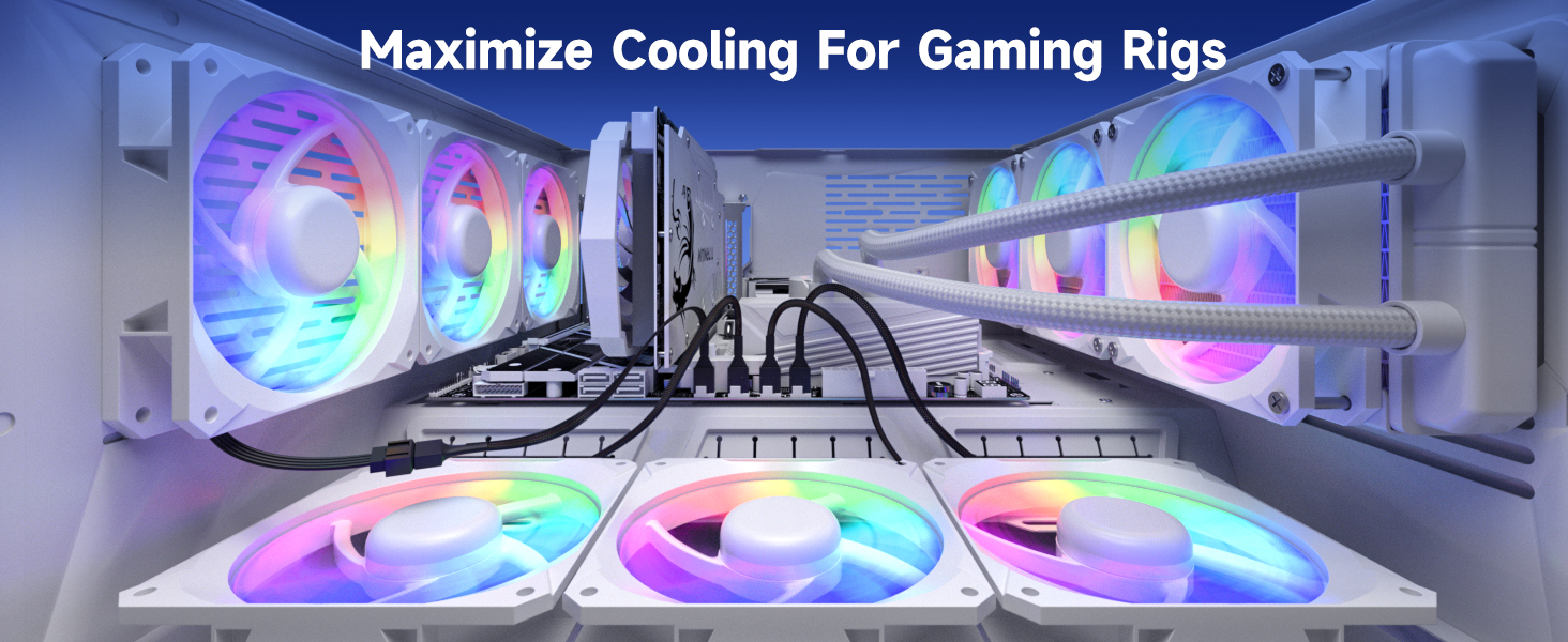 12-inch pwm fan extension cable set for PC case fans, mining rigs, and gaming computers