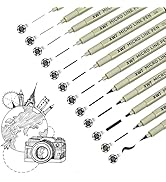XWT Micro Fineliner Pens 12 Size/Set, Ultra Fine Fineliner Pen, Chisel Pens, Brush Marker Pen, Wa...