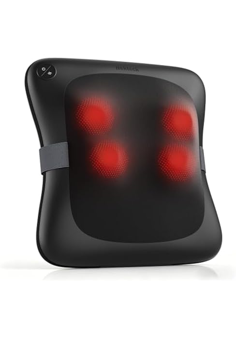 Nekteck Lower Back Massager with Heat, Shiatsu Massage Pillow for Sore Muscles, Electric Kneading...