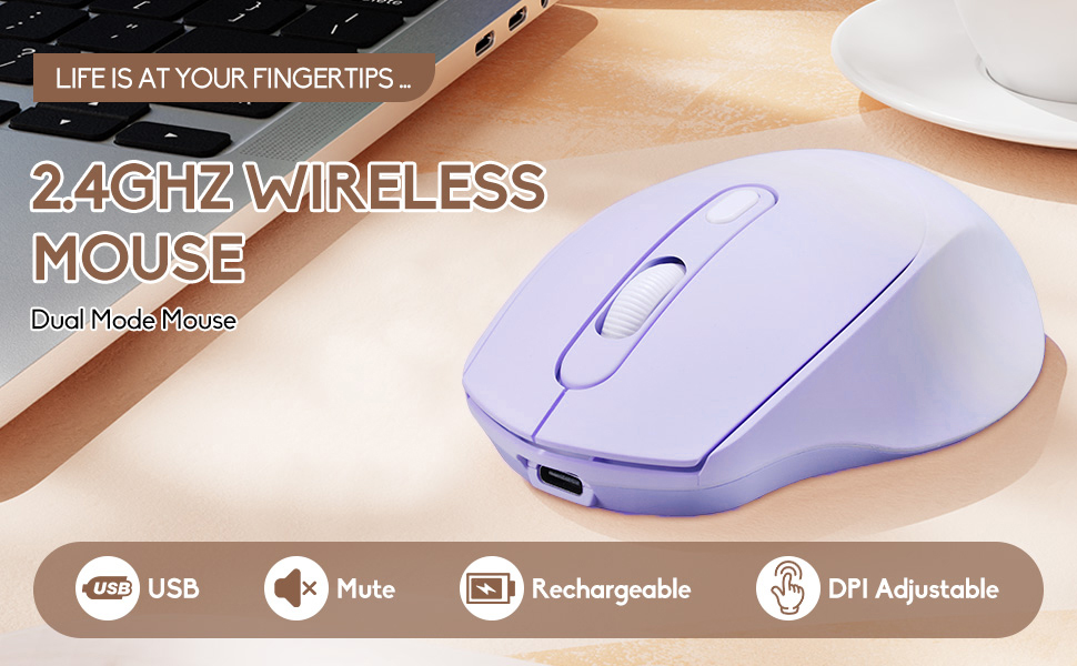 Wireless Gradient Color Bluetooth Mouse,