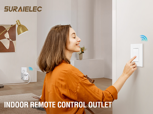 Suraielec wireless wall switch and outlet receiver kit plug-in lights appliances lamps