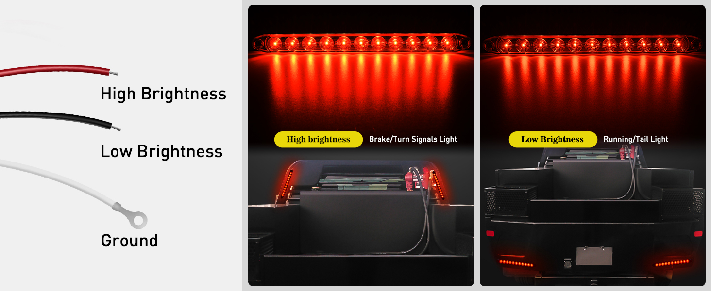 16Inch 11 LED Red Trailer Light Bar for Park Stop Turn signals Tail Brake Light