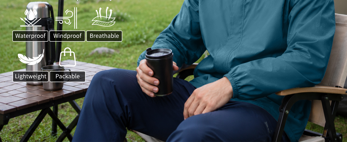ZITY Men&amp;#39;s Lightweight Rain Jacket