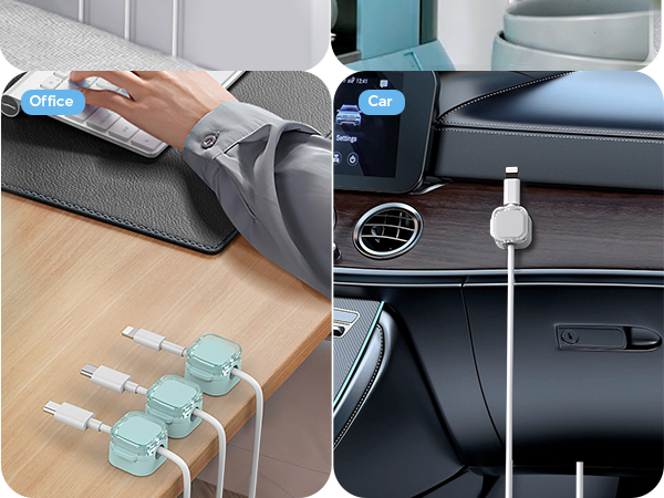 Magnetic Cable Organizer [1s Lock] Cord Cable Holders Clips Strong Adhesive Cable Cord Keeper