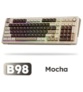 iLovBee B98 Creamy Keyboard with Number Pad, RGB Wireless Gaming Keyboard w/Knob, Bluetooth/2.4Gh...
