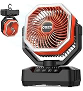 Portable Fan Rechargeable, 20000mAh Battery Powered Fan Up to 70H Runtime, Camping Fan with LED L...