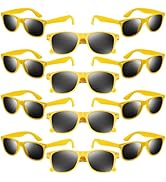 NEBURORA 6 Pack Yellow Neon Sunglasses Bulk Retro Colorful Party Glasses for Adult Men Women Birt...