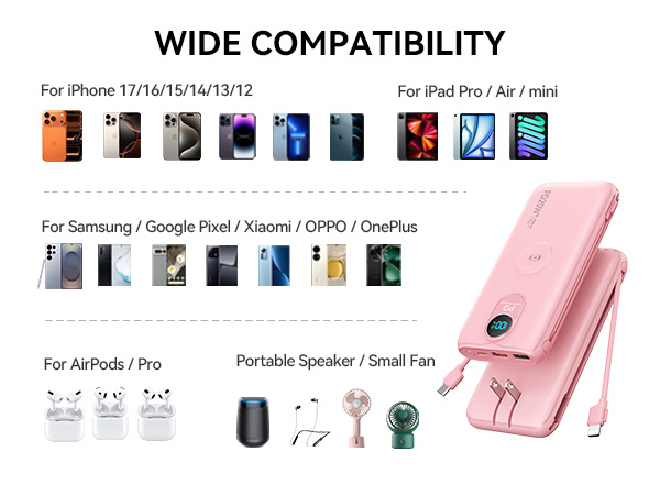 Universal magnetic charger, works with various magnetic cases.