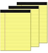 Yellow Legal Pads 8.5 x 11 Writing Pads Yellow Note Pads 8.5 x 11 Perforated Wide Ruled Lined Not...
