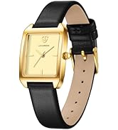 L LAVAREDO Womens Watch Leather Strap Dainty Elegant Watches for Women Square Ladies Quartz Watches