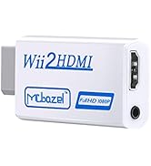 Mcbazel Wii to HDMI 1080p 720p Connector Output Video &amp; 3.5mm Audio Supports All Wii Display Mode...