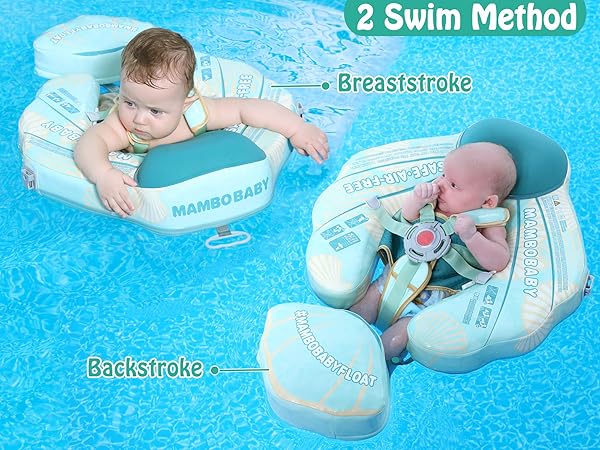 HECCEI Add Tail Newest Shell Mambobaby Baby Swim Float with Canopy