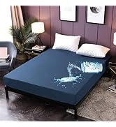 NTBED Waterproof Mattress Protector Cover Queen Size 14 inches Deep Pocket Polyester Bed Pad Cove...