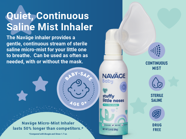 Quiet, Continuous Saline Mist Inhaler