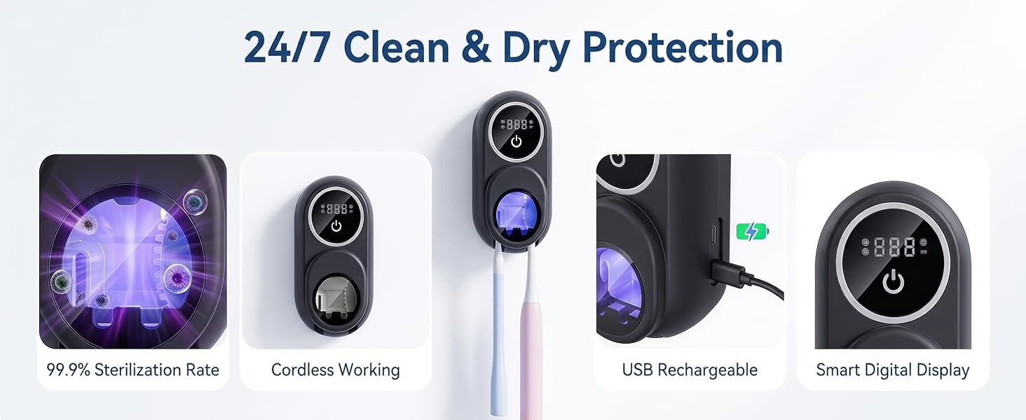 Toothbrush Cleaner and Holders