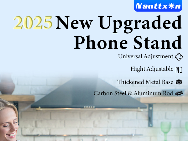 Phone Stand for Desk, Angle Height Adjustable Phone Holder for Desk, Aluminum iPhone Stand Holder