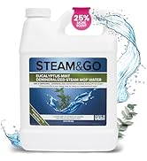 Steam &amp; Go - Demineralized Water for Steam Cleaner, PVC-Free Floor Cleaner Liquid Compatible With...