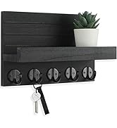 Lwenki Key Holder for Wall, Decorative Key and Mail Holder with Shelf Has Large Hooks for Bags, C...