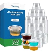 Dealusy 360 Set 3.25 oz Jello Shot Cups with Lids, Sturdy &amp; Food Safe Disposable Plastic Portion ...