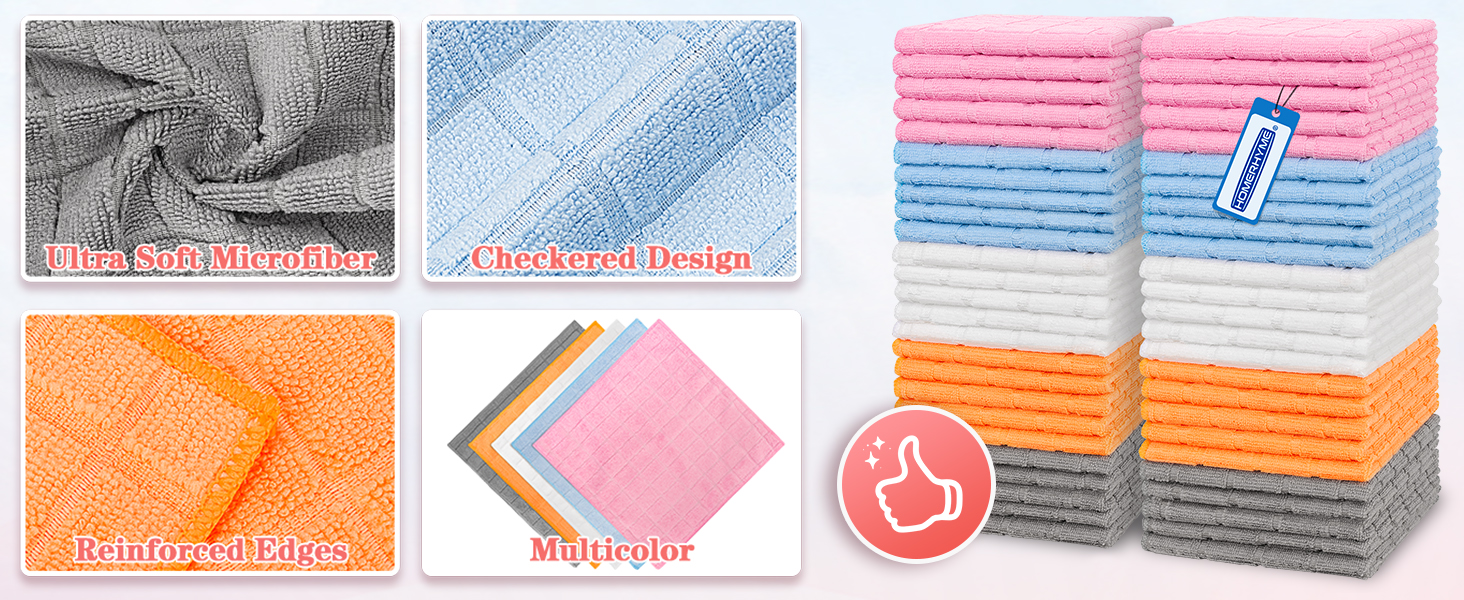 Microfiber Washcloths, Highly Absorbent and Soft Face Towel,