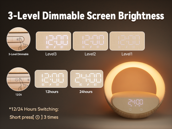 3 level dimmable screen brightness