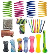 Fashion's Talk 49PCS Cat Spring Toy for Kitten Catnip Bag Mesh Tubes Spring Cat Toy Bulk for Indo...