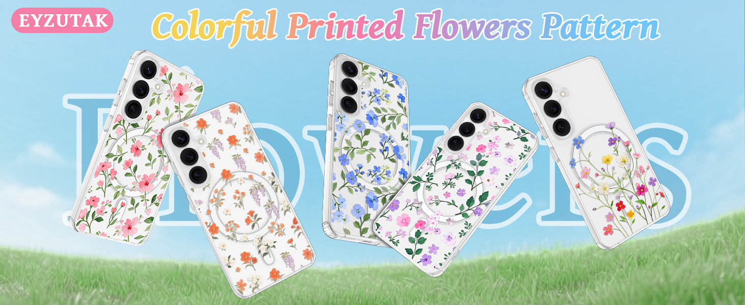 4(13)-flower magnetic phone case for samsung