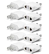 Unidapt 10-Pack EU Europe to US Plug Adapter, Type A Outlet, European to American, Canada, Mexico...