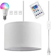 XINGZHI Plug in Pendant Light, Hanging Lamp with RGB Smart Bulb, Hanging Lights with Plug in Cord...