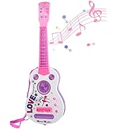 Kids Electric Guitar Toys for Ages 2-4, Musical Instruments for Toddlers 4 Strings Child Guitar w...
