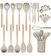 Silicone Cooking Utensils Set with Holder, BPA Free Silicone Utensils Set for Cooking, 446°F Heat...