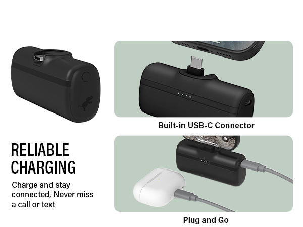 Built-in USB C Battery Pack Travel Essential