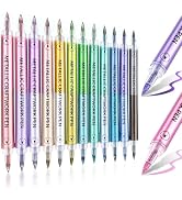 DUULEMANG 24 Colors Metallic Marker Pens, 12 Pack Dual Tone Acrylic Paint Pens Markers for Rock P...