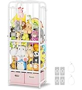 GRANNY SAYS Stuffed Animal Storage Tube with 2 Toy Bins, Plushies Storage, Toy Organizer Holder w...