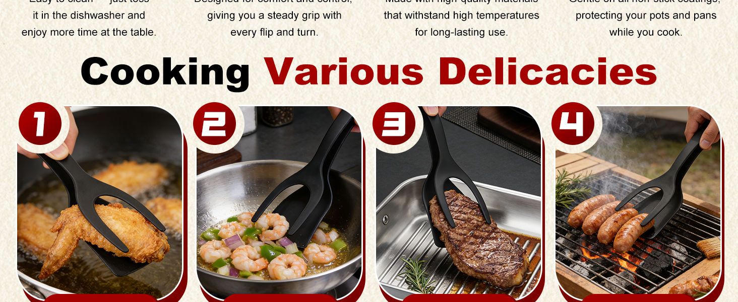 cooking tongs egg turner 2 in 1 spatula tongs for eggs egg cracker tool egg ftipper