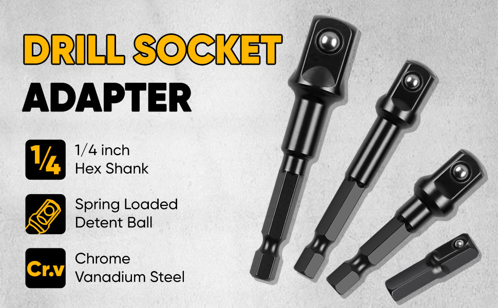 Drill Socket Adapter 8 Piece
