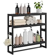RRX Bathroom Shelf Storage Organizer, Bathroom Shelf 3-Tier Adjustable Layer Bamboo Organizer wit...