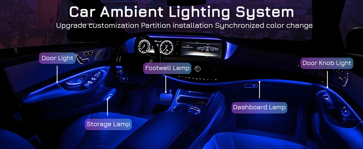 Car Ambient Lighting Kit Acrylic Interior Car LED Strip Light