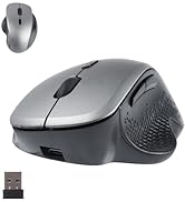 Wireless Mouse Vertical Ergonomic Bluetooth Rechargeable Optical Dual Mode Cordless Mouse with 3 ...