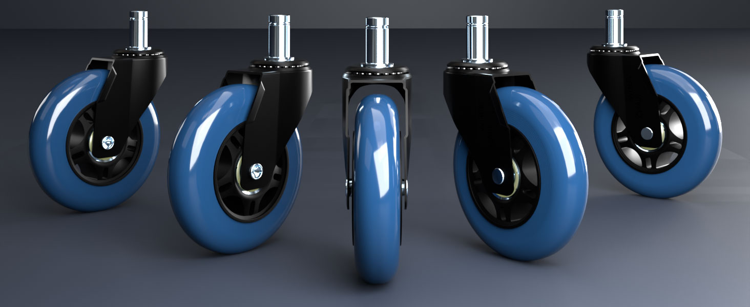 office chair wheels blue