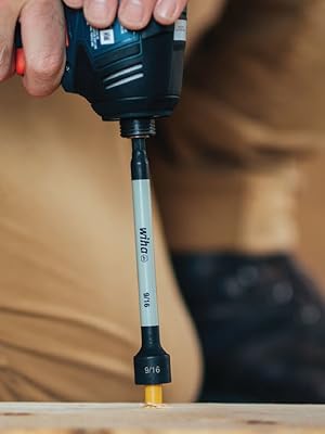 impact driver with color coded nut setter drives lag screw