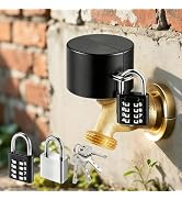 Water Spigot Lock, Outdoor Faucet Lock with Dual Anti-Theft, Stainless Steel Cover &amp; Padlock Kits...