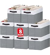 Criusia Large Storage Baskets 8 Pack Versatile Fabric Storage Bins for Closet Cabinet Bathroom Nu...