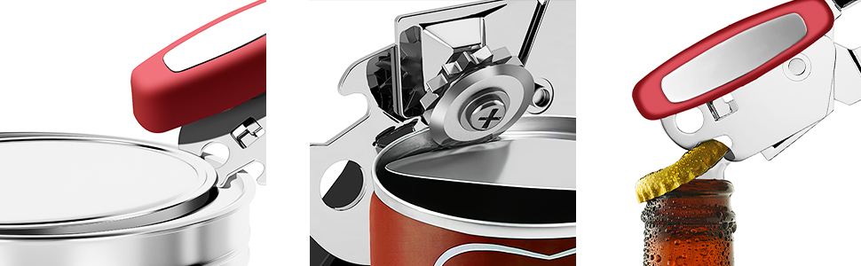 OUTWAY Can Opener, Professional 3-In-1 Multifunctional Manual Can Openers Bottle Opener
